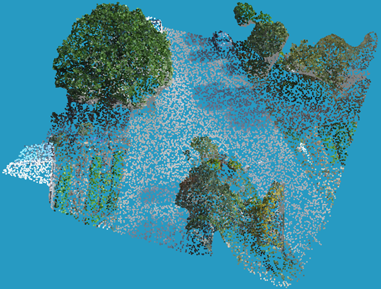 ▲圖4 彩色點云效果 ▲圖4 彩色點云效果